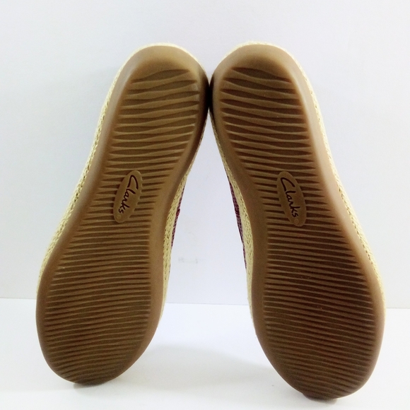 Clarks Danelly Adira Women 11 Wide Leather Red Ballet Flats 26124742 - Picture 7 of 8